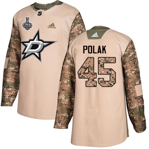 Adidas Men Dallas Stars #45 Roman Polak Camo Authentic 2017 Veterans Day 2020 Stanley Cup Final Stitched NHL Jersey